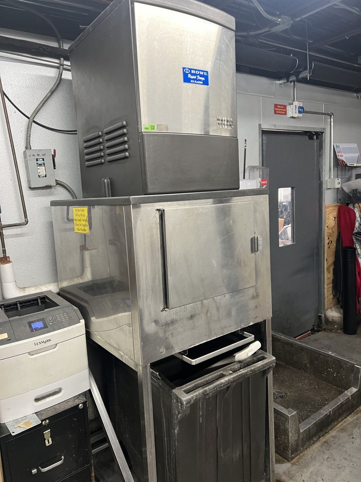 Commercial ice machine storage bin door serviced by Guardian Air
